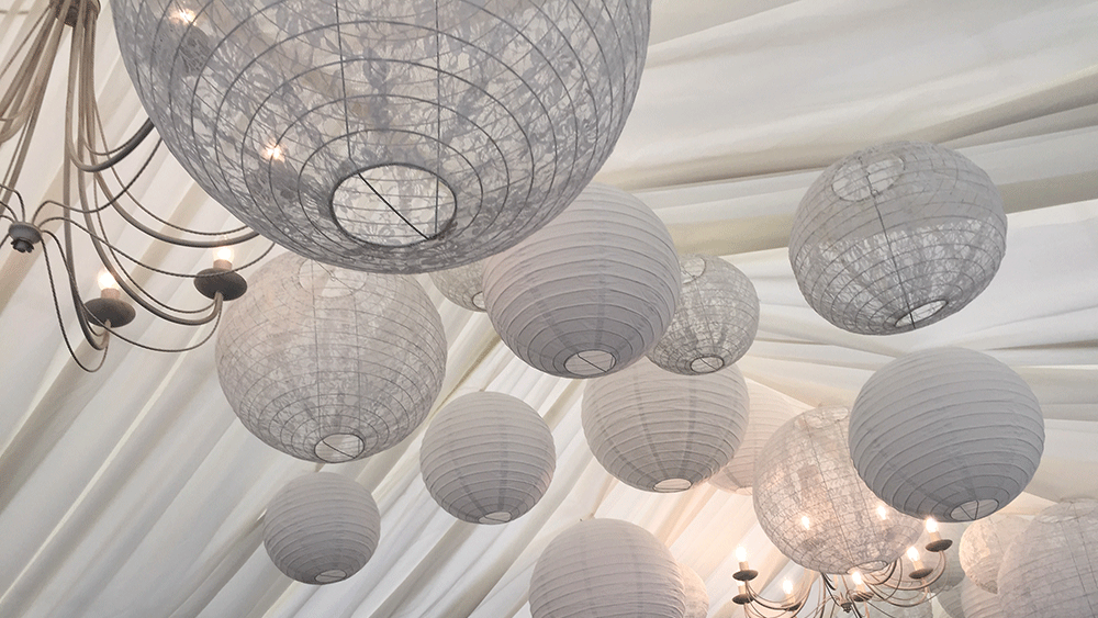 Lace wedding lanterns at The Parsonage, Scotland