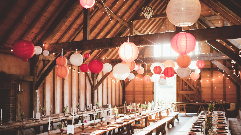 Cosy Autumn Coloured Lanterns at The Yoghurt Rooms