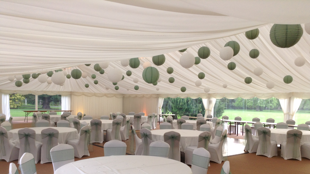 Sage Green Lanterns Decoarate this Scottish Garden Wedding