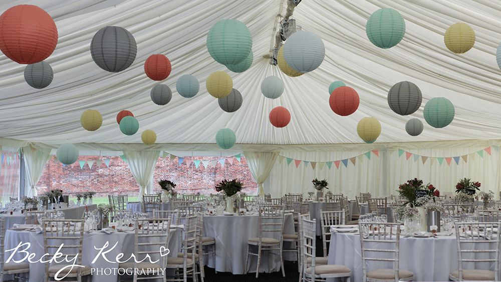 Pastel Paper Lanterns with a Touch of Dove Grey