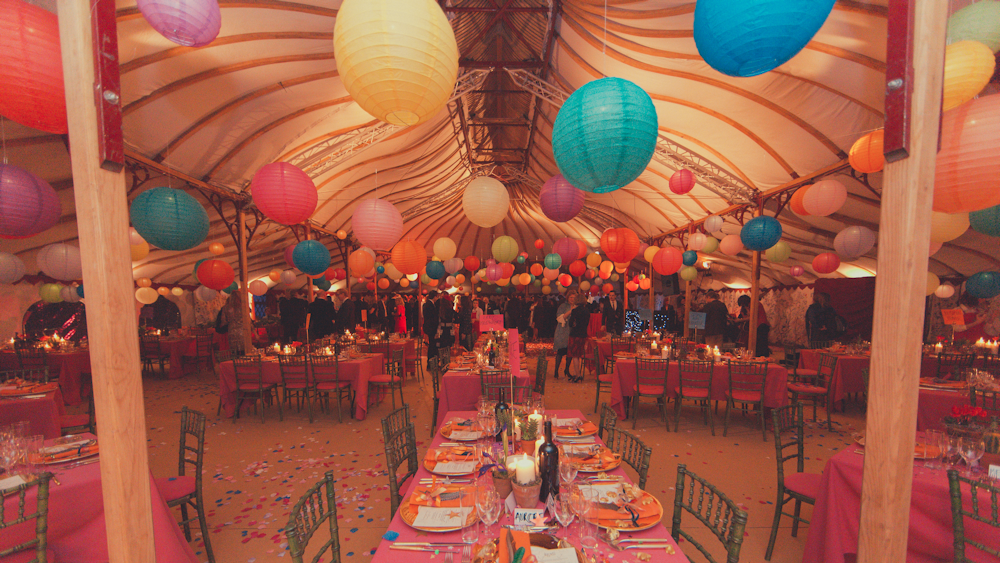 Multi Coloured Lanterns for a Quirky Wiltshire Wedding
