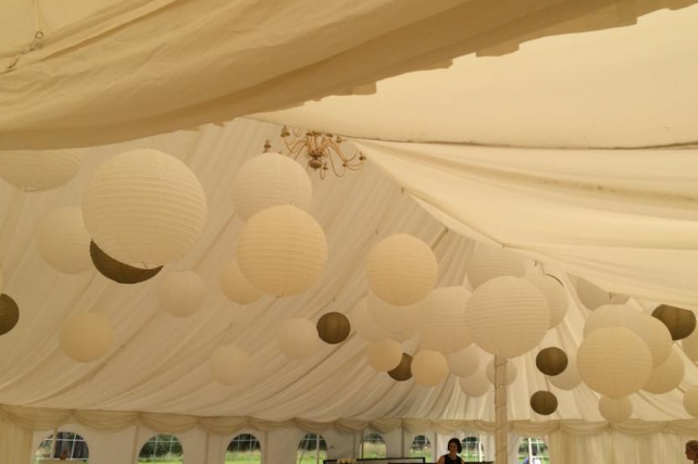 Cream and gold hanging lanterns