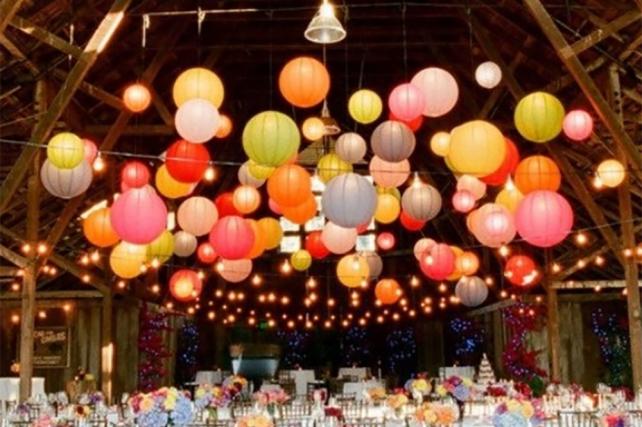 Party coloured lanterns