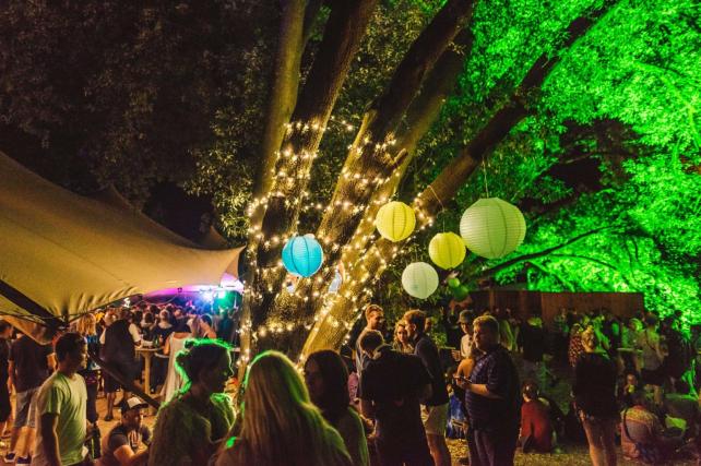 Paper Lanterns decorate trees at Love Supreme