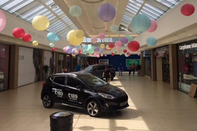 Pastel paper lanterns in Ballymena