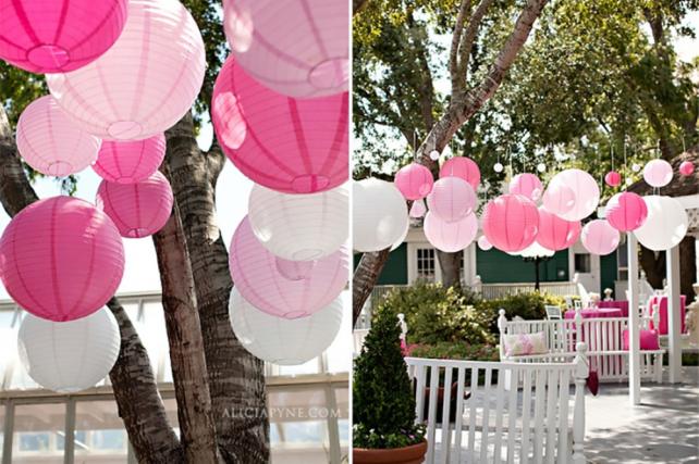 Sandals - Pink and White Lanterns