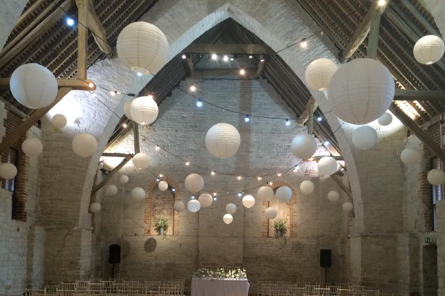 White and cream wedding lanterns