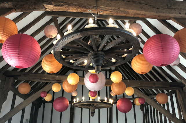 Wedding lanterns at Blackstock Barn