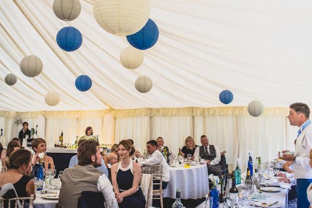 Blue and dove paper lanterns