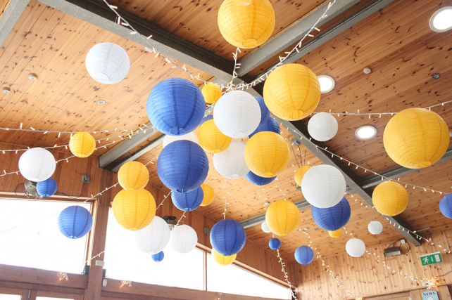 vibrant hanging lanterns