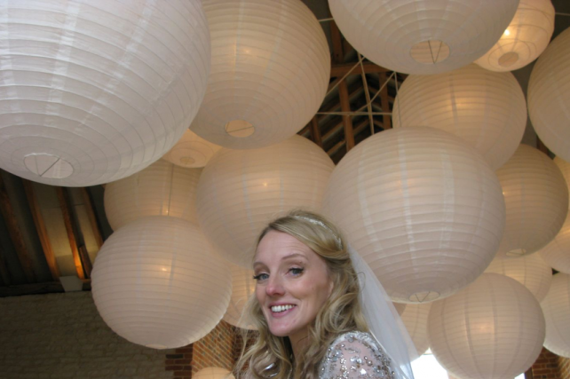 Cream and Ivory Paper Hanging Lanterns