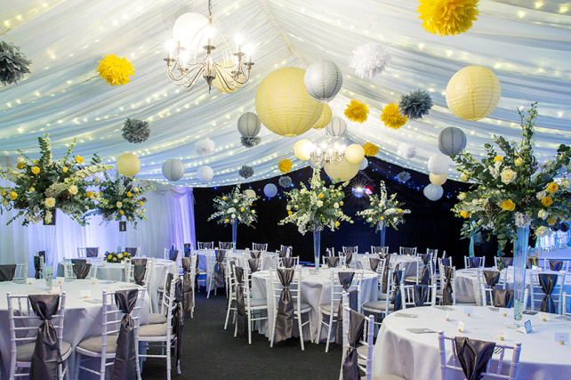 Tissue Pom Poms and Paper Lanterns are a Beautiful Combination