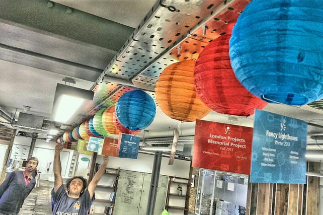 Microsoft Hanging coloured paper Lanterns