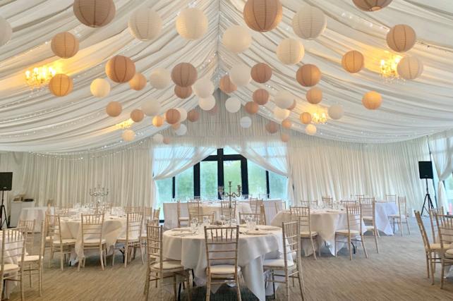 Neutral Paper Lanterns in Cotswolds