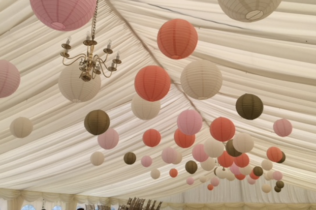 Pastel and Gold Hanging Lanterns