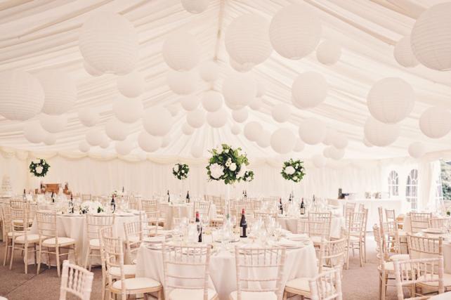 Pure White Paper Hanging Lanterns