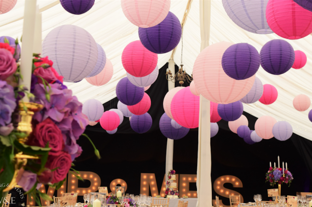 Purple and Pink Wedding Lanterns