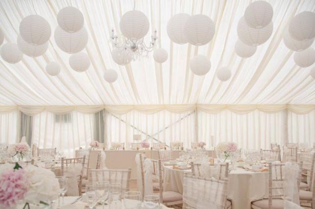 White paper lanterns at Hutton Hall