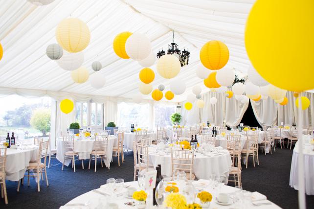 Succulent Yellows and soft Grey Lanterns