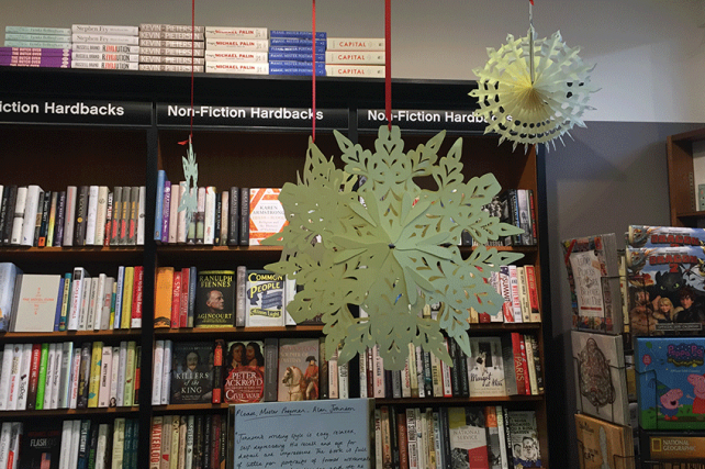 Waterstones snowflakes Christmas 2014