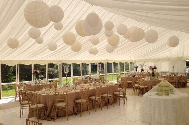 Ivory and cream paper lanterns