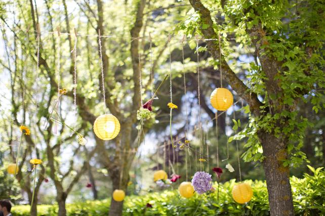 small yellow Chinese Lanterns