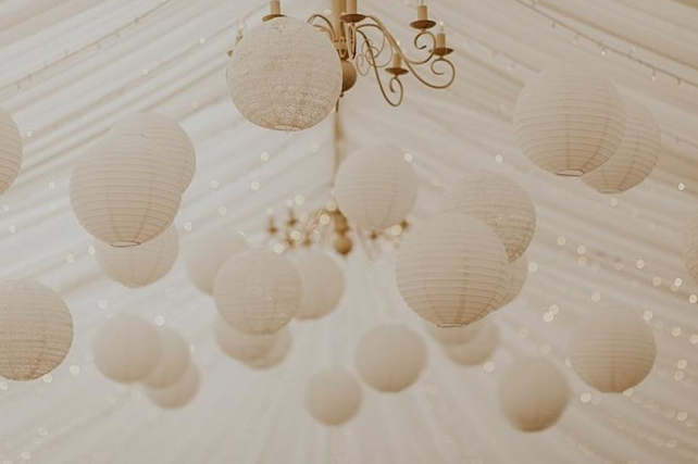 Cream and lace hanging lanterns