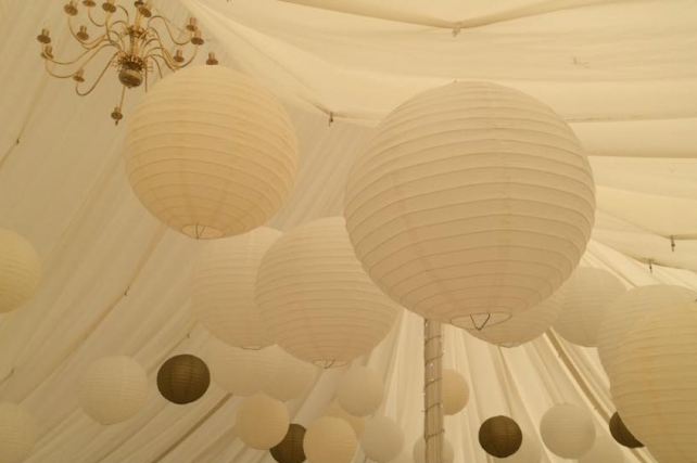 Cream marquee lanterns