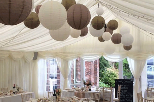 Gold paper lanterns