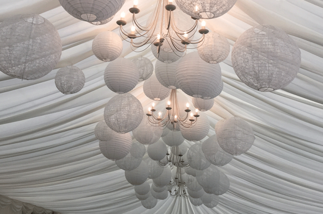 Lace wedding lanterns at The Parsonage, Scotland 