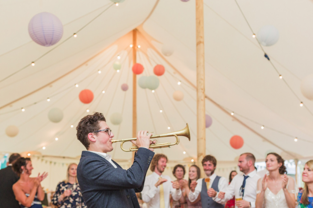 Illuminated paper lanterns canopy