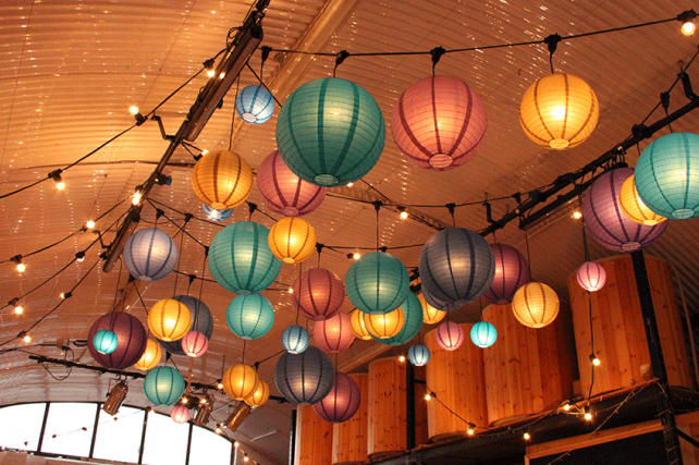 Peacock Paper Lanterns at London Fields Brewery