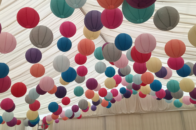 Amazing Canopy of Coloured Hanging Lanterns