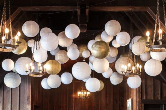 Metallic lanterns - Gold and silver paper lanterns