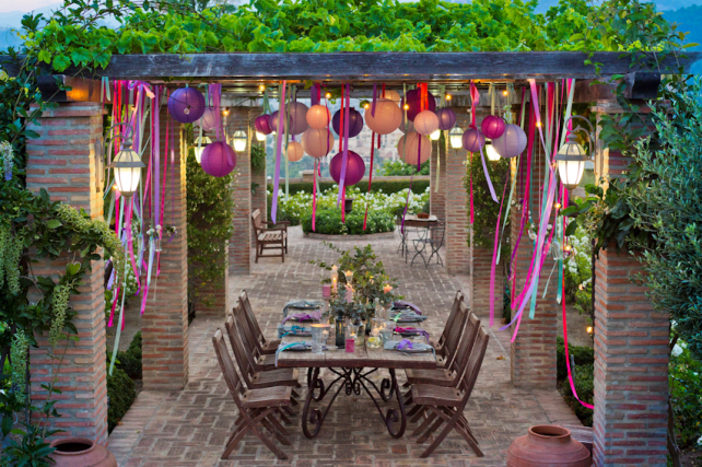 Outdoor Coloured Lanterns