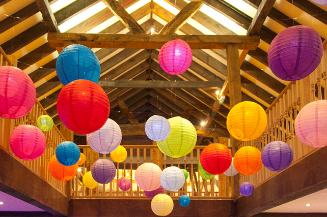 bright paper wedding lanterns