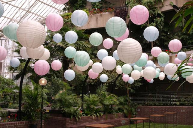 Pastel Paper Lanterns in the Barbican