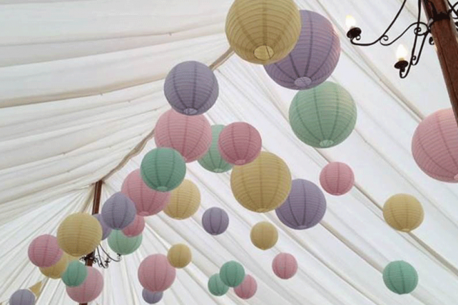 Pastel Paper wedding lanterns