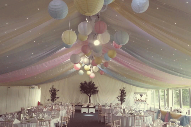 Stunning pastel lanterns at Alrewas Hayes Country House