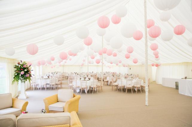 White and Pink paper lanterns