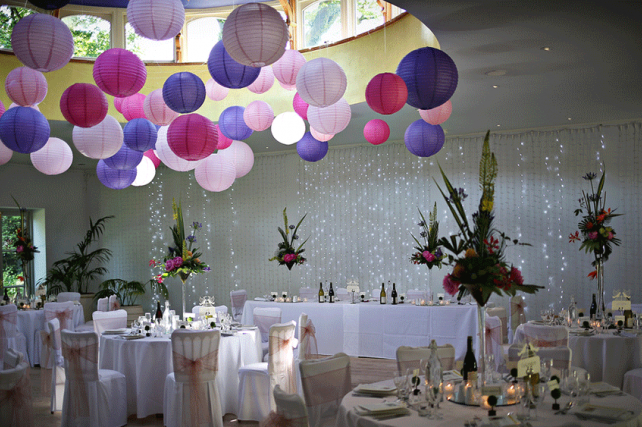 Girly Pink and Purple Wedding Lanterns