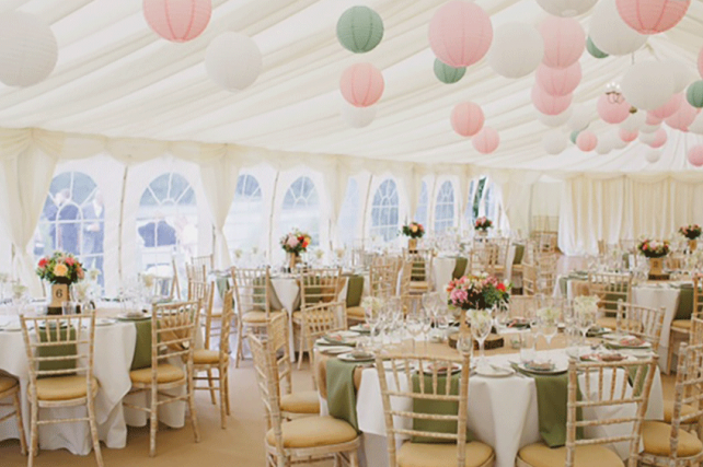 pink and Sage marquee Lanterns