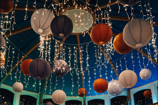 Purple wedding lanterns at The Matara Centre