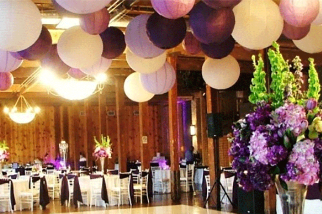 purple paper Chinese wedding lanterns