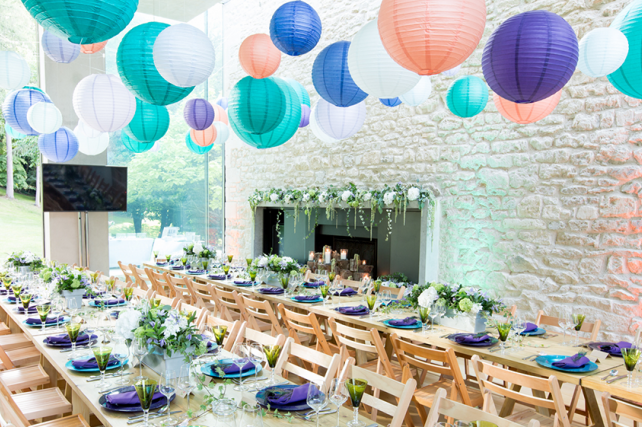 Modern Coloured Lanterns at Garden Style Soiree