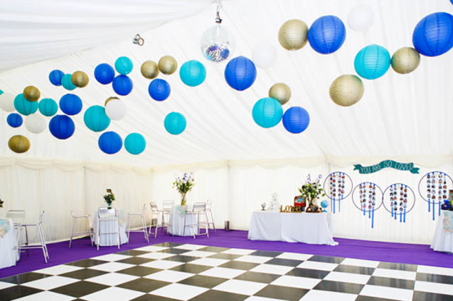 Peacock Inspired Coloured Wedding Lanterns