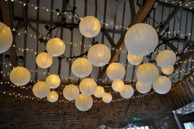 White rustic wedding lanterns