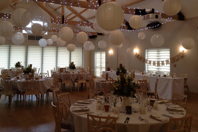 Vintage Neutral Paper Lanterns at The Boathouse, Norfolk.