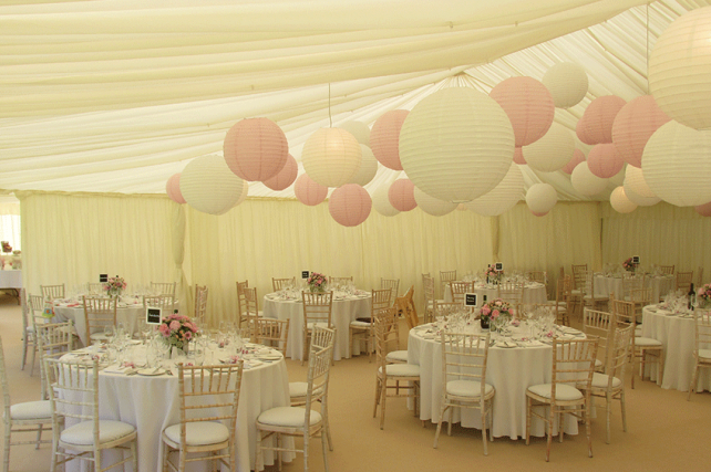 Wedding marquee paper lanterns