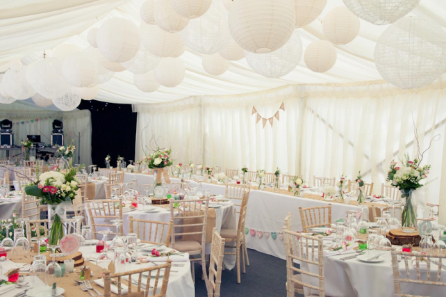 White and ivory marquee wedding lanterns